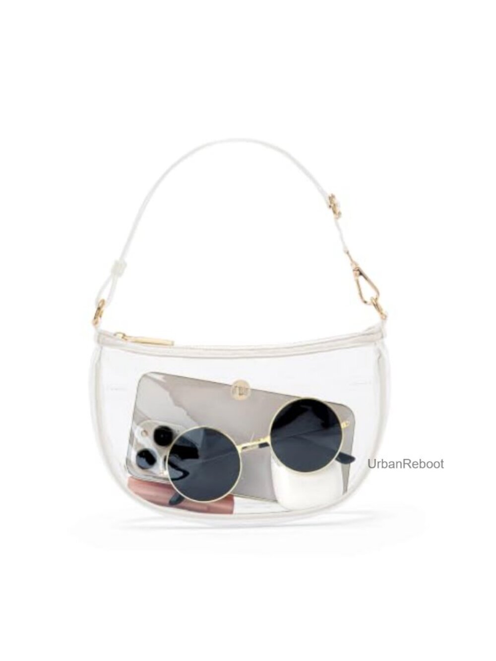 Nylon Shoulder Bag Adjustable Strap Mini Clutch Purse Trendy Crescent